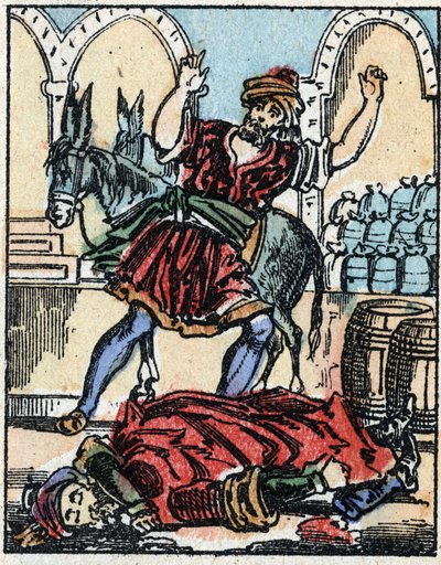 Illustration zu den Märchen aus Tausendundeiner Nacht. Ali-Baba. Holzstich von Imaging Pellerin - Epinal, sp. 19. Jahrhundert. von French School