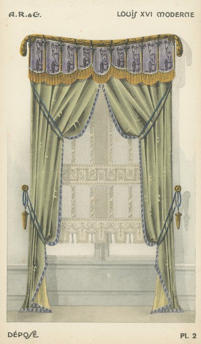 Illustration aus dem Innenarchitektur-Produktkatalog von A R & Cie, Frankreich von French School
