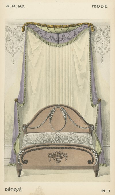 Illustration aus dem Innenarchitektur-Produktkatalog von A R & Cie, Frankreich von French School