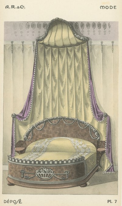 Illustration aus dem Innenarchitektur-Produktkatalog von A R & Cie, Frankreich von French School