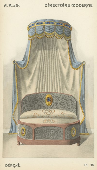 Illustration aus dem Innenarchitektur-Produktkatalog von A R & Cie, Frankreich von French School