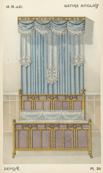 Illustration aus dem Innenarchitektur-Produktkatalog von A R & Cie, Frankreich von French School