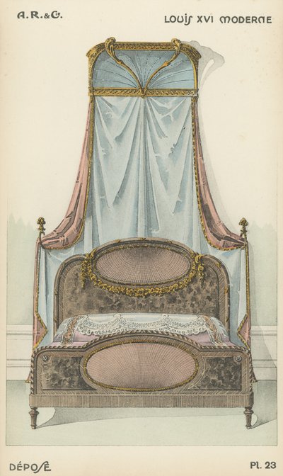 Illustration aus dem Innenarchitektur-Produktkatalog von A R & Cie, Frankreich von French School