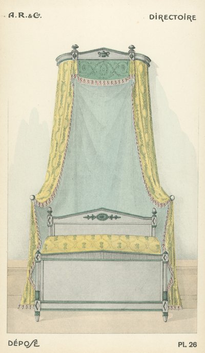 Illustration aus dem Innenarchitektur-Produktkatalog von A R & Cie, Frankreich von French School