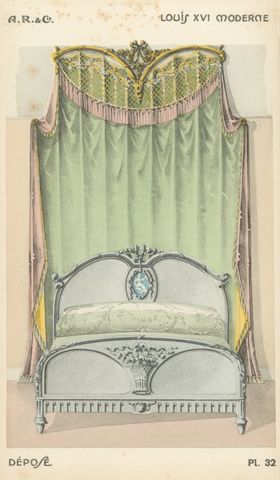 Illustration aus dem Innenarchitektur-Produktkatalog von A R & Cie, Frankreich von French School