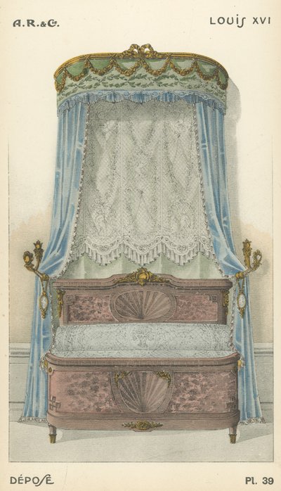 Illustration aus dem Innenarchitektur-Produktkatalog von A R & Cie, Frankreich von French School