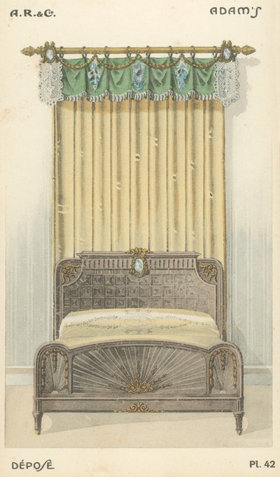Illustration aus dem Innenarchitektur-Produktkatalog von A R & Cie, Frankreich von French School