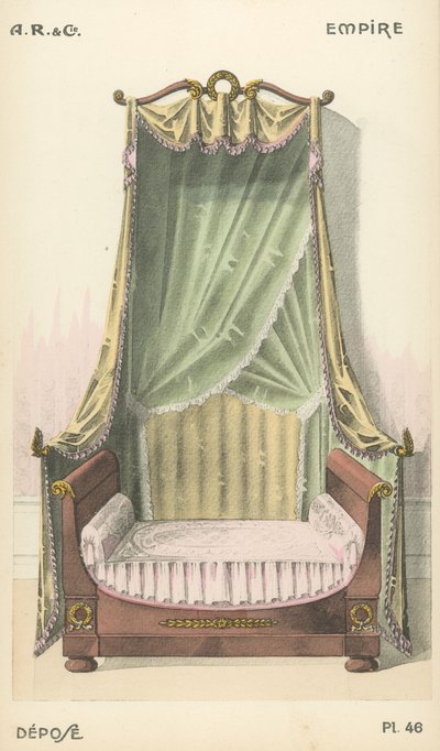 Illustration aus dem Innenarchitektur-Produktkatalog von A R & Cie, Frankreich von French School