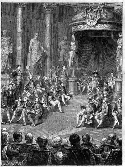 Imperiale Sitzung im Senat: Rede Napoleons über die Verfassung des neuen Königreichs Italien im Jahr 1805 von French School