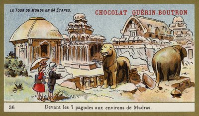 Vor den sieben Tempeln im Gebiet von Madras von French School