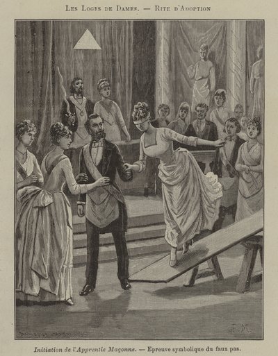 Einweihung eines Lehrlings in einer Frauenloge (Stich) von French School