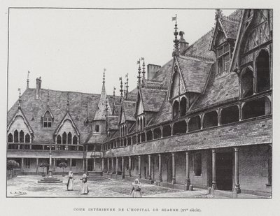 Innenhof der Hospices de Beaune von French School