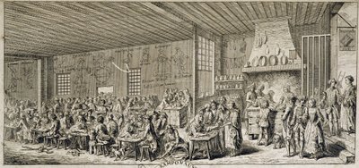 Innenraum eines Kabaretts „Ramponaux“, 18. Jahrhundert von French School