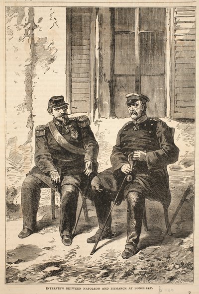 Interview zwischen Napoleon und Bismarck in Doncherry, Illustration aus Cassells Geschichte des Krieges zwischen Frankreich und Deutschland, 1870-1871 von French School