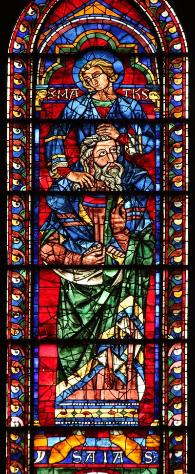 Jesaja mit St. Matthäus auf seinen Schultern von French School