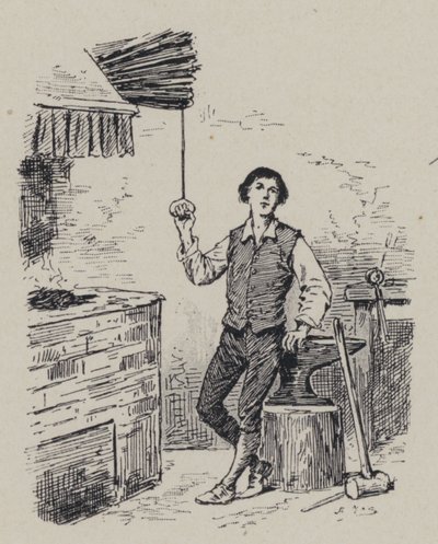 Italienischer Komponist Gioachino Rossini als Junge (Gravur) von French School