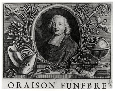 Jacques Benigne Bossuet (1627-1704), Frontispiz von Oraison Funebre von Bossuet von French School