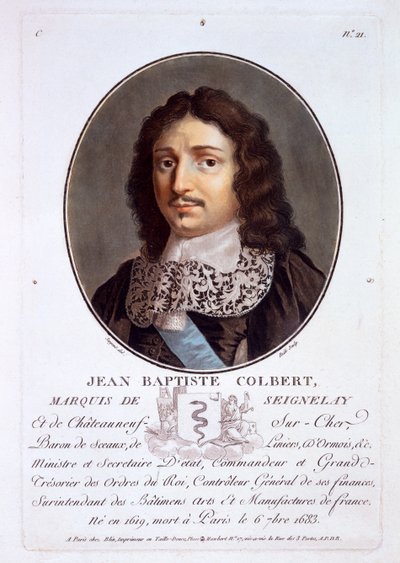 Jean-Baptiste Colbert, Marquis de Seignelay, aus Portraits des grands hommes, femmes illustres, et sujets memorables de France, veröffentlicht 1787-92 von French School