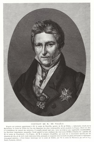 Jean-Baptiste de Villèle, französischer Staatsmann von French School