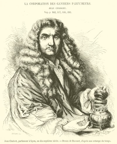 Jean Chabert, Parfümeur in Lyon im siebzehnten Jahrhundert (Gravur) von French School