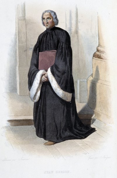 Jean de Gerson, französischer Prediger und Theologe (1363-1429) - in „Le Plutarque français“, von Mennechet, Paris von French School