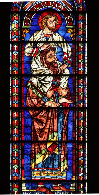 Jeremia mit St. Lukas auf seinen Schultern von French School