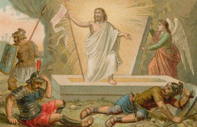 Jesus Christus erhebt sich aus seinem Grab von French School