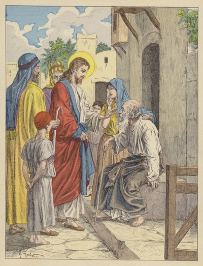 Jesus heilt den Blinden von French School