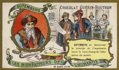Johannes Gutenberg, deutscher Graveur, Erfinder und Drucker von French School