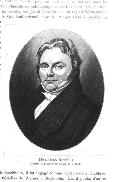 Jons Jakob Berzelius (1779-1848) nach einem Stich von F. Bolt von French School