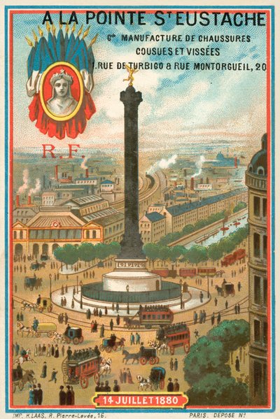 Julisäule zur Erinnerung an die Französische Revolution von 1830, Paris von French School