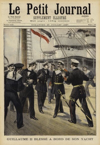 Kaiser Wilhelm II. von Deutschland verletzt auf seiner Yacht, 1897 von French School