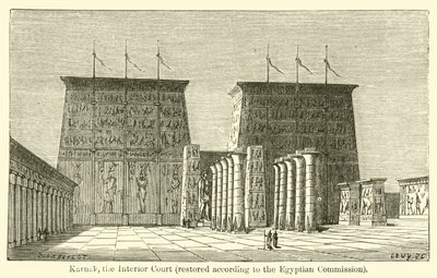 Karnak, der Innenhof, restauriert nach der ägyptischen Kommission von French School