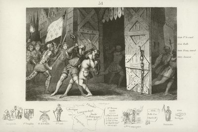 Tötung von Étienne Marcel, Provost der Kaufleute von Paris, durch Jean Maillard, Paris, Juli 1358 von French School