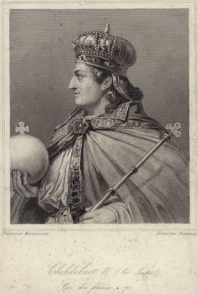 König Childebert II. von Austrasien von French School