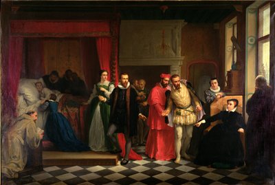 König Franz II. (1544-60) auf seinem Sterbebett, 1865 von French School