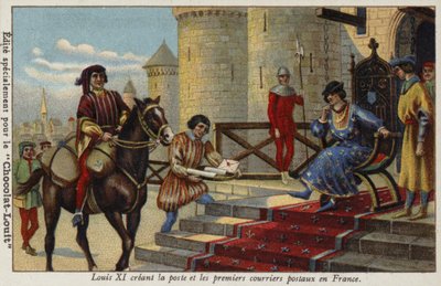 König Ludwig XI. etabliert den ersten Postdienst in Frankreich, 1464 von French School
