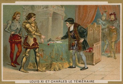 König Ludwig XI. von Frankreich und Karl der Kühne, Herzog von Burgund von French School