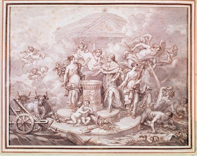 König Ludwig XVI. schwört auf das Buch der Verfassung von French School