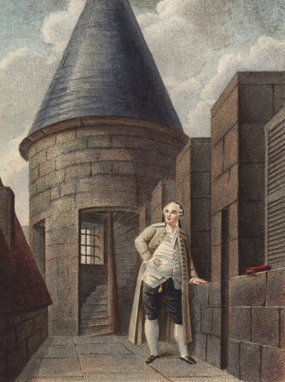 König Ludwig XVI. von Frankreich, auf dem Dach des Temple Towers, Paris von French School