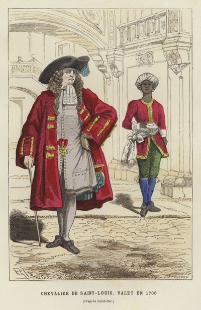 Ritter des Ordens von Saint Louis und ein Diener, 1706 von French School