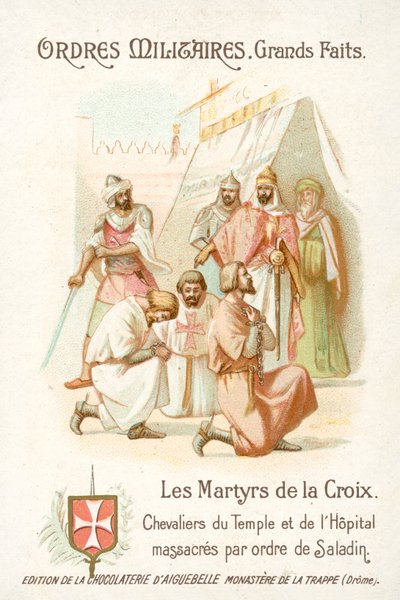 Tempelritter und Hospitaliter auf Befehl von Saladin massakriert von French School