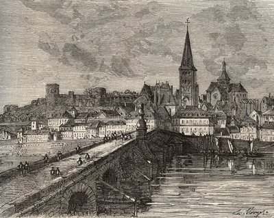 La Charité-sur-Loire - Nièvre, in der Region Burgund - Gravur in „France illustrée: Geographie, Geschichte, Statistik, Verwaltung“ von V.-A. Malte-Brun. 1884 von French School