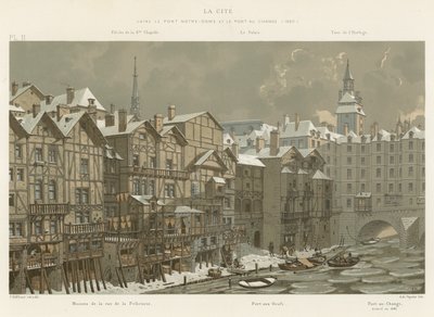 Die Cite, zwischen Pont Notre-Dame und Pont au Change, 1650 von French School