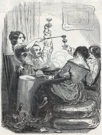 Das Restaurant La Maison Dorée am Boulevard des Italiens 20 im 9. Arrondissement von Paris - Gravur in „Tableau-de-Paris“ von Edmond Texier 1852 von French School