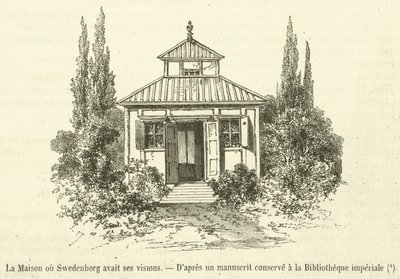 Das Haus, in dem Swedenborg seine Visionen hatte (Gravur) von French School