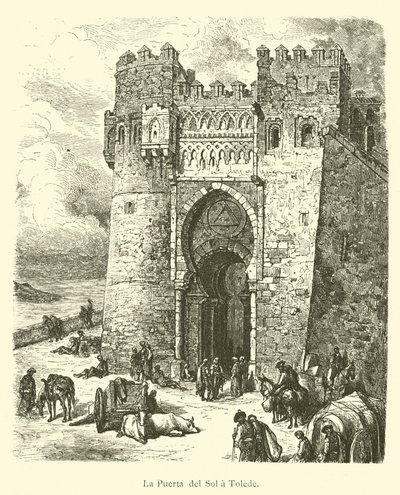 La Puerta del Sol in Toledo (Gravur) von French School