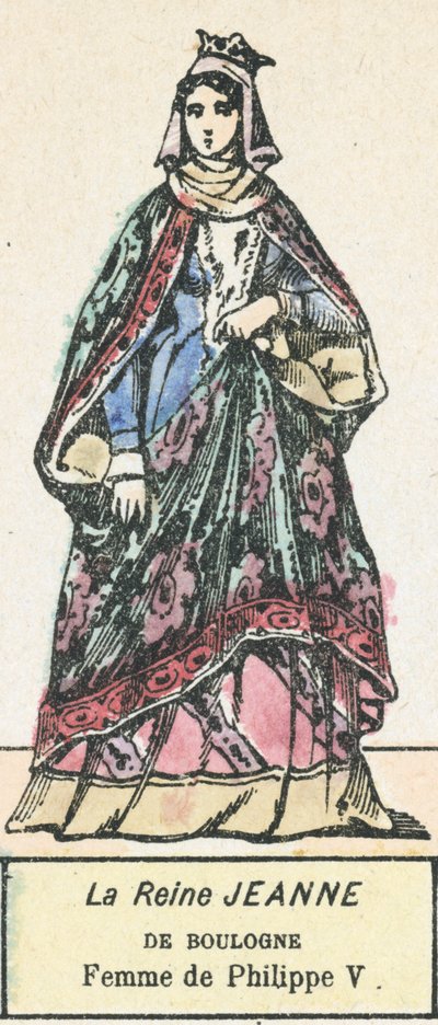 Königin Jeanne von Boulogne, Frau von Philipp V. von French School