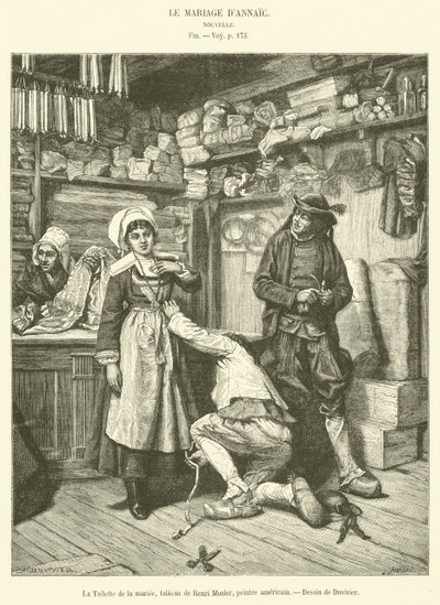 Die Toilette der Braut (Gravur) von French School