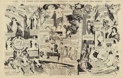 La foire aux peintures, Baraque centrale, cote des dames (Gravur) von French School